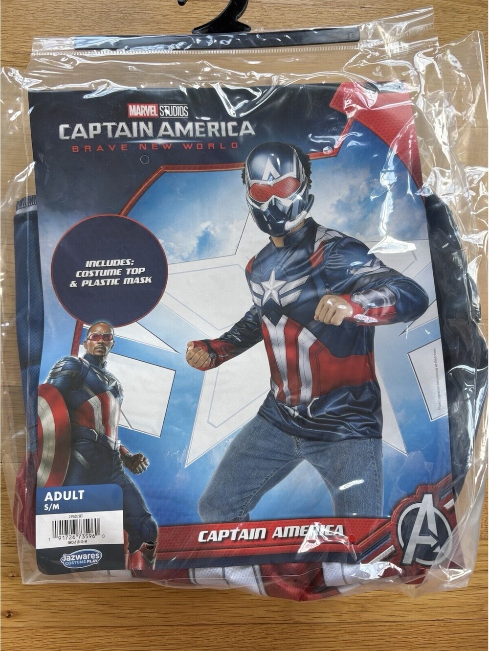 Captain America Adult Costume Shirt And Mask Jazwares S/M New